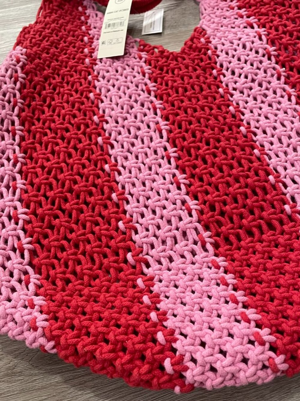 Red Pink Crochet Hobo Bag - Picture 3 of 11